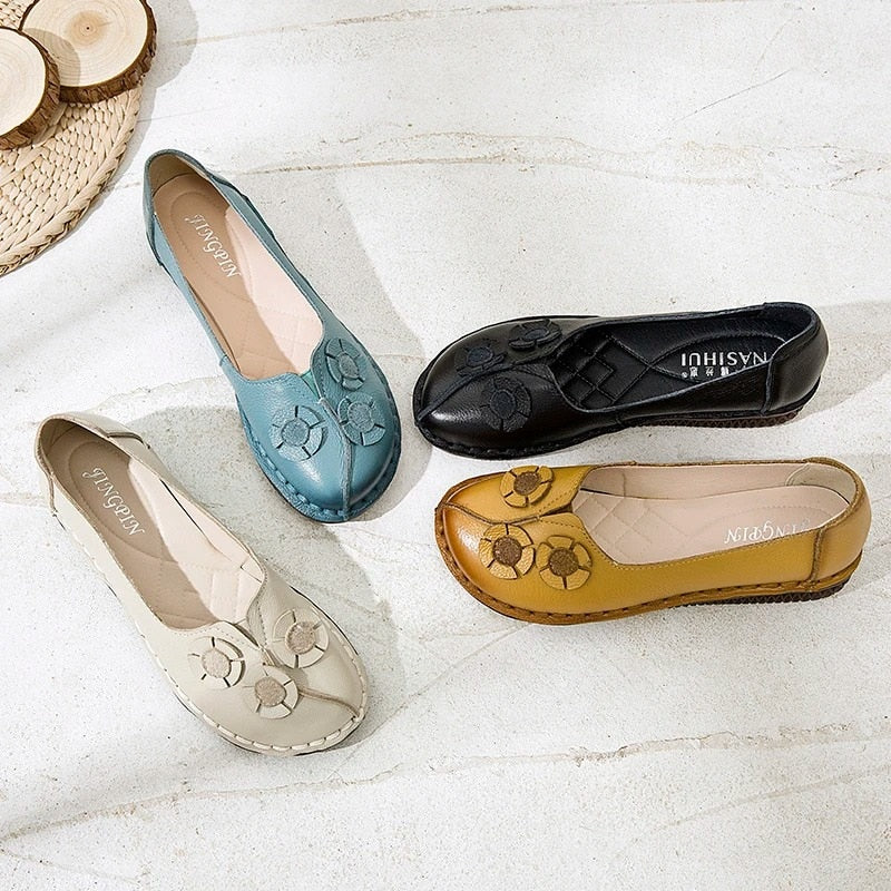 Women Casual Genuine Leather Flat Slippers main image 0