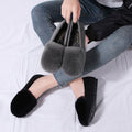 Autumn and Winter New Korean Version Versatile Plush Flat Bottom Bean Shoes for Warm Large Women's Shoes