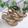 Cilool  Sandals Bohemian Rhinestone Comfortable  Holiday Shoes BS16