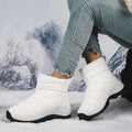New winter snow boots women's mid-barrel waterproof non-slip warm cotton shoes with thick sole pile thick cotton boots large size