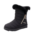 Winter real fur large size warm tarp snow boots medium tube mom cotton boots thick cotton shoes