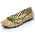 Cilool Summer Fashion Casual Mesh Lofaers Hollow Breathable Weaving  Mom Shoes