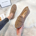Women wearing plush shoes for winter wear, warm and plush, thickened with one foot, legume shoes, fairy lambs, thick soles, large cotton shoes
