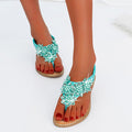 Cilool New Fashion Bead Flower Round Toe Flip-flop Sandals