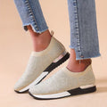 Cilool Summer Women's White Glitter Sneakers