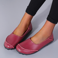 Cilool PU Leather Flat Shoes  Slip on Loafers