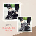 Cilool Snowy Villia Leather Ankle Boots