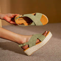 Cilool Cross Strap Comfortable Platform Women Sandals