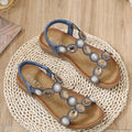 Cilool  Sandals Bohemian Rhinestone Comfortable  Holiday Shoes BS01