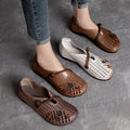 Hollowed Moccasins For Women Genuine Leather handmade Flats Breathable Loafers Shoes Women's Soft Casual Flat Shoes