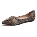 Cilool Flats for Women Fashion Print Luxury Shallow Ponted Shoes