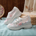 Mesh inner heightened canvas shoes embroidered shoes thickened improved hanfu shoes