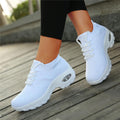 Cilool Lace Up Walking Running Shoes Platform Sneakers