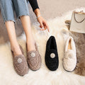 Mao Mao shoes and girls wear lambswool flat-bottomed shoes in autumn and winter with one pedal and large size and velvet.