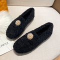 Mao Mao shoes and girls wear lambswool flat-bottomed shoes in autumn and winter with one pedal and large size and velvet.