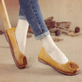 Cilool Summer top layer cowhide flat casual women's shoes
