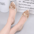 Cilool  Casual Comfort Dressy Flats For Wedding Bling Sparkly Bridal Shoes