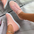 Casual Flat Heel Lace-up Canvas Sneakers