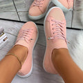 Casual Flat Heel Lace-up Canvas Sneakers