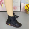 Cilool Plush Ankle Booties Female Warm Orthopedic Loafer Shoe