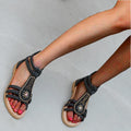 Cilool Bohemian Vintage Beaded Rhinestone Roman Sandals