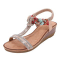 Summer sandals for women  with high heels wedges heels silver shoes