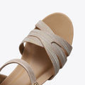 Women Summer Shoes Wedges Sandals Buckle Design Ladies High Heels Soft Leather Female Pumps