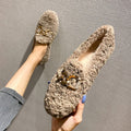 Cilool Furry Flats Loafers Fu66