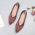Women Soft Shoes Breathable Knit Pointed Shoes Women's Flat Shoes Ballet Single Shoes Comfortable Pregnant Shoes