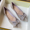 Cilool Delicate Woman Bowknot Shoes Glitter Sequin Flats