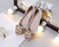 Cilool Rhinestone Flats Casual Comfort Dressy Flats For Wedding Fox Slippers CF306