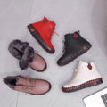 Cilool Plush Ankle Booties Female Warm Orthopedic Loafer Shoe