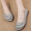 Genuine Leather Flats Women Wide Shoes Soft Pregnant Loafers