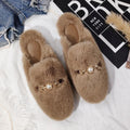 Winter Women House Slippers Furry Outer Wearing Flats Loafers Slip on Flats  furry slippers