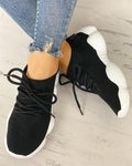 Mesh Sneakers Women Lace Up Stretch Fabric Platform Flat Vulcanized Breathable Fashion Casual Shoes Women