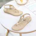 Cilool Bohemia Women Ladies Fashion Crystal Bead Flat  Sandals