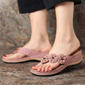 Cilool Women Summer New PU Sewing Thong Sandals
