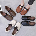 Women's Comfort sofe pu Slip On Loafer Marley Driver Loafers wide buckle flat Shoes Weave Mary Janes Shoes