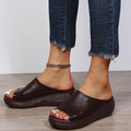 Cilool  Ladies Leather Sole Slippers
