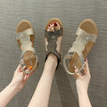 Cilool Rhinestone Wedge Sandals