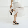 Summer Gladiator Women's Sandals Platform Wedges Sandals Sequins High Heels Buckle Hollow Rhinestone Women Shoes Casual