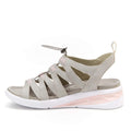 Solid Color Round Open Toe Soft Wedge Drawstring Ladies Sandalias