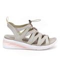 Solid Color Round Open Toe Soft Wedge Drawstring Ladies Sandalias