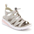 Solid Color Round Open Toe Soft Wedge Drawstring Ladies Sandalias