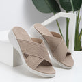 Cilool Sloping Heels And Thick Soles Women Sandals