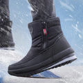 Thickened elderly short cotton boots, anti slip casual men's snow boots, plush insulation, winter large cotton shoes