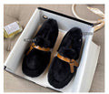 Versatile plush shoes for women in winter, new plush and warm soybean shoes with flat bottoms, comfortable snow cotton ladles