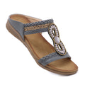 Cilool  Sandals Bohemian Rhinestone Comfortable  Holiday Shoes BS04