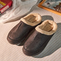 Big lazy half-slipper type cotton and wool casual warm shoes cotton mop 49-50