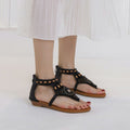 Cilool  Wedge Rhinestone Roman Sandals